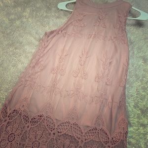 Pink lace tank top
